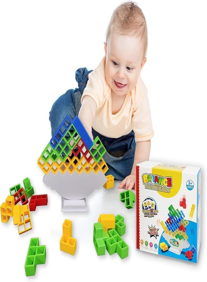 Samip Stacking Game 16 Pcs Stack Tower, Tetra Tower Child Balance Building Block 2 Players+ Game, Tetris Tower, Balance Blocks, Puzzle for Building Tetris Game, Tetris Balance Board Games, Stacking - Image 3